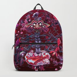 Merlot pattern on burgundy Backpack