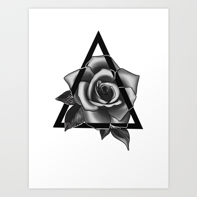 Rose Tattoo Design Art Print By Ellarosestudio Society6