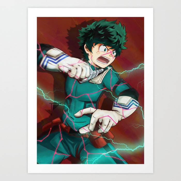 Deku One For All Full Cowl Art Print By Jhincx Faust Society6