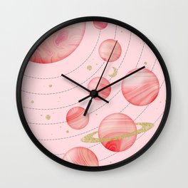 The Pink Solar System Wall Clock