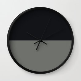 Black & Dark Pewter Gray Solid Color Horizontal Stripe Minimal Graphic Design Jolie Legacy & Noir Wall Clock | Darkgrey, Pewter, Stripes, Graphicdesign, Darkgray, Gray, Solids, Solid, Plain, Minimalist 