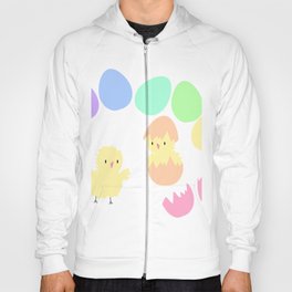 Pastel rainbow Easter eggs and chicken Hoody