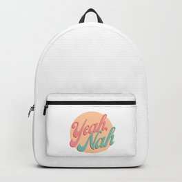 Yeah Nah Kiwi New Zealand Phrase Circle Sticker - Groovy Kiwiana Aesthetic Backpack
