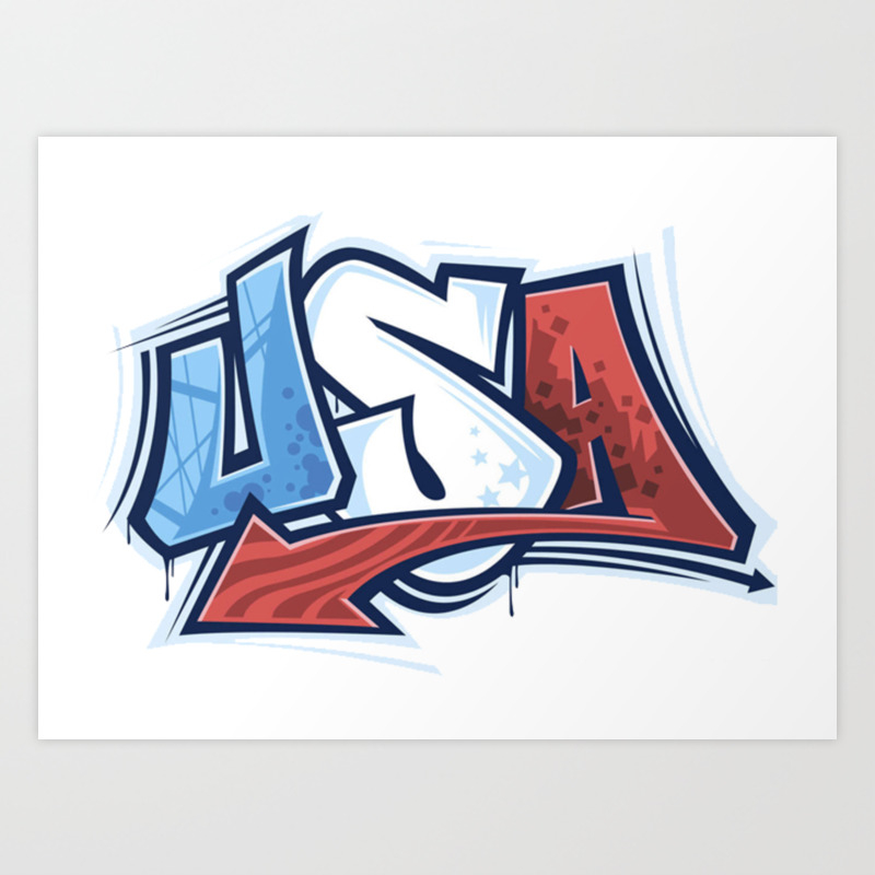 Usa In Graffiti Art Print By Thed3dshack Society6