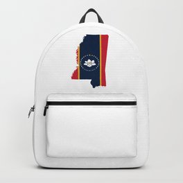Flag Map of Mississippi  Backpack | Biloxi, Mississippian, Deepsouth, Ms, Mississippimap, Southaven, Mississippisymbol, Mississippiflag, Gulfport, Mississippiflagmap 