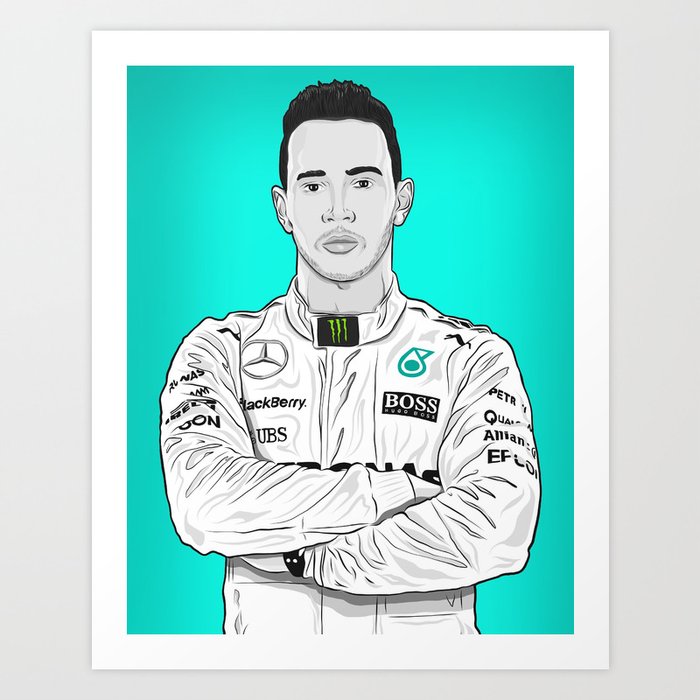 Lewis Hamilton Vector Illustration Art Print By Jchristianreed Society6