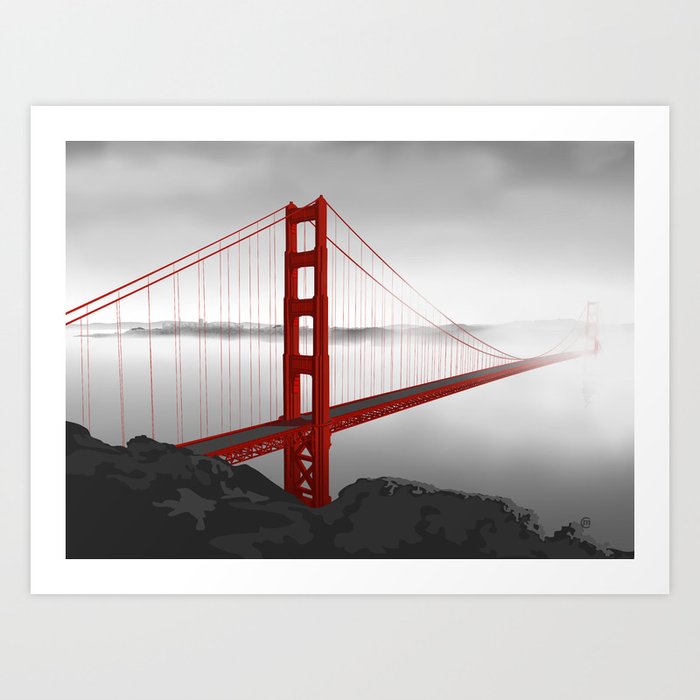 picture Golden Gate Bridge Artwork golden gate bridge art print by carolinainberlin