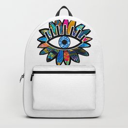 Greek Evil Eye Blue Flower Backpack