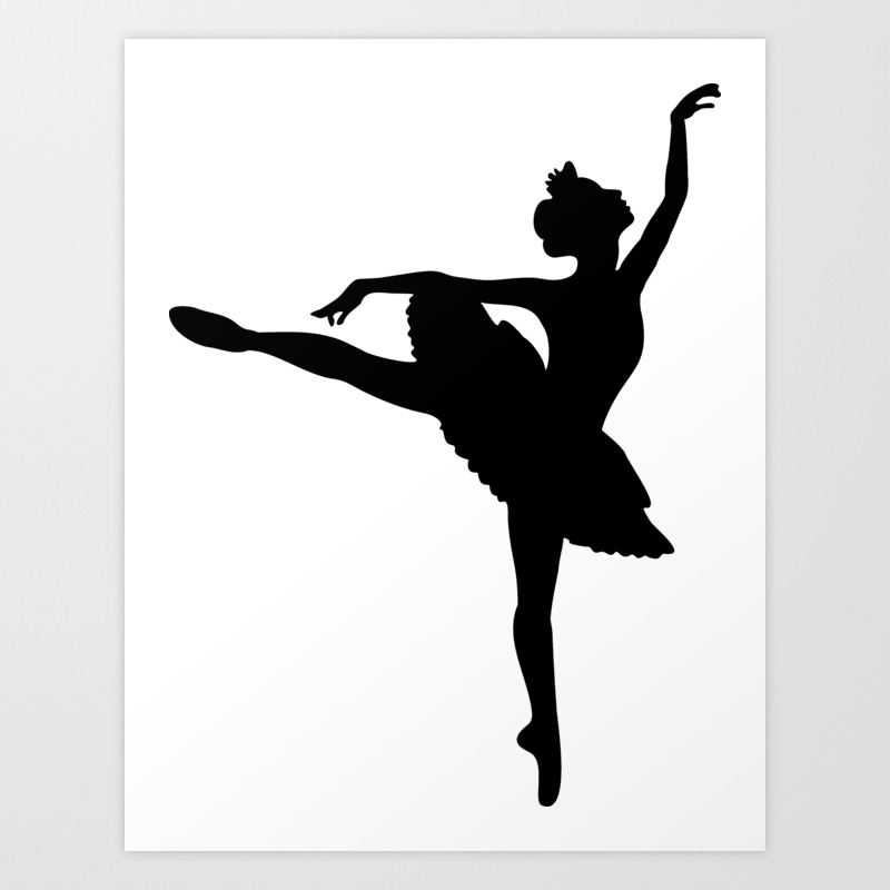 Ballerina Silhouette Black Art Print By Xooxoo Society6