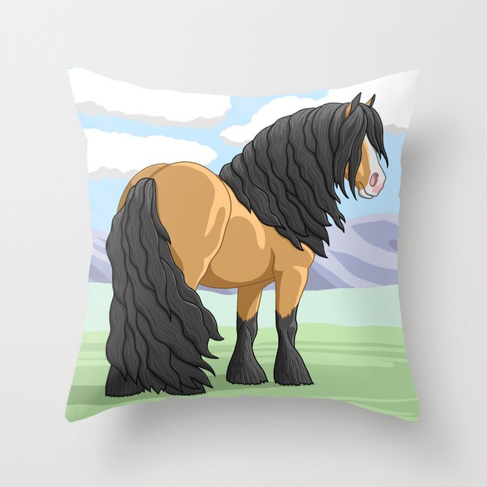 Buckskin Gypsy Vanner Draft Horse Throw Pillow By Csforest Society6