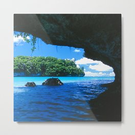 Exotic Palau Islands: View From Treacherous Ocean Cave Metal Print