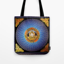 Sapphire Gold Meditation Mandala Tote Bag