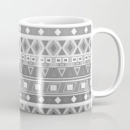 black and white pattern, geometric pattern, gradint, gray striped Coffee Mug