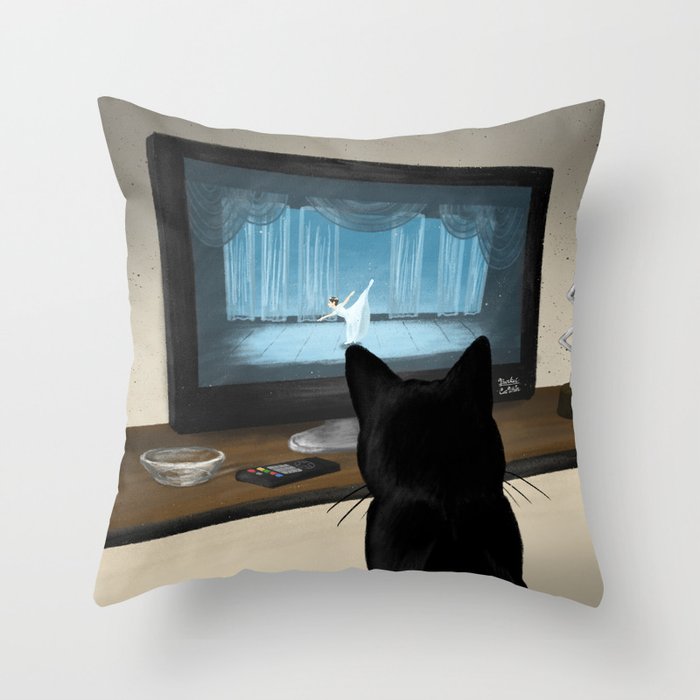 Watching Tv Throw Pillow By Batkei Society6