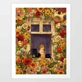 Flower Garden Kunstdrucke | Curated, Spring, Flowers, Sun, Illustration, Floral, Nature, Flower, Pattern, Window 