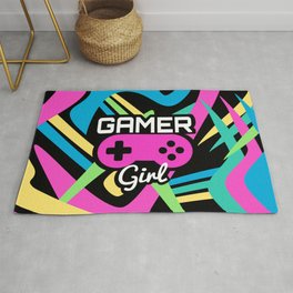 Gamer Girl Neon Rug