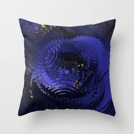Blue Abstract Crystal Rain Throw Pillow