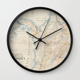 Vintage Map of Colombia (1919) Wall Clock