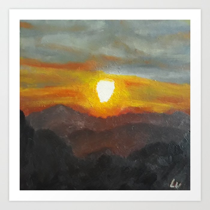 Eye Of Portugal Contemporary Oil Painting Of Sunset Colorful Original Modern Art Fine Art By Lu Art Print By Luartgallery Society6