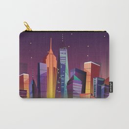 Gotham City at Night - Kitschy Cartoon New York City Manhattan Carry-All Pouch