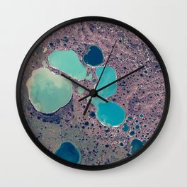Lakes on Jamal Peninsula, Russia Wall Clock | Space, Landscape, Satelliteimage, Satellite, Abstract, View, Image, Earth, Lakes, Background 