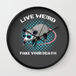 Possum Live Weird Fake Your Death Wall Clock