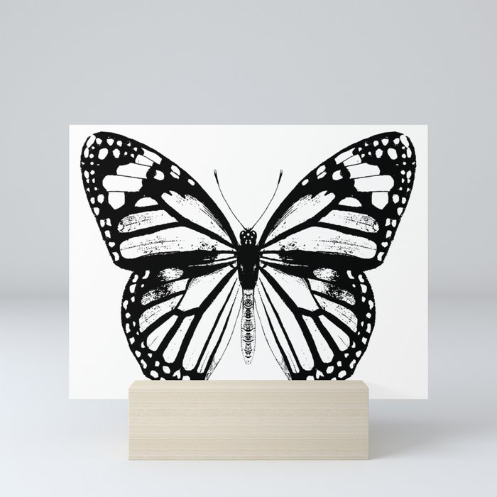 Monarch Butterfly Vintage Butterfly Black And White Mini Art Print By Eclecticatheart Society6 Black and white butterfly flower home wall art large poster & canvas pictures.