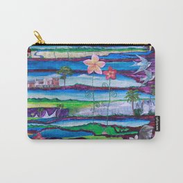 Parallels Carry-All Pouch | Surreal, Mixedmedia, Painting, Happy, Magenta, Abstractlandscape, Blue, Acrylic, Dreams, Whimsicallandscape 