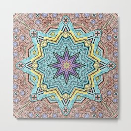 Shell Star Mandala Metal Print | Multicolor, Meditation, Digital, Other, Graphicdesign, Art, Mandalas, Olorful, Abstract, Geometric 