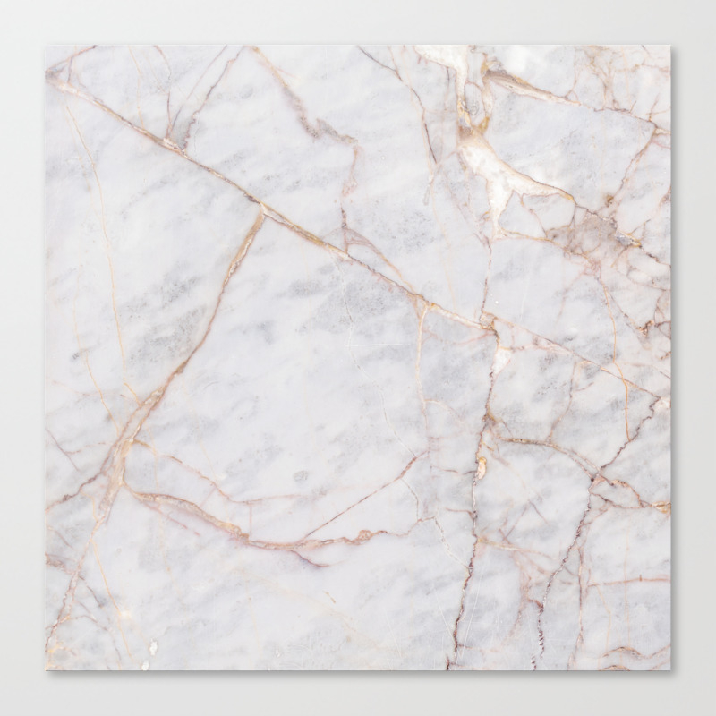 White Italian Marble Gold Canvas Print By Newwave Society6