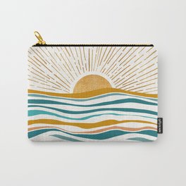 The Sun and The Sea - Gold and Teal Carry-All Pouch