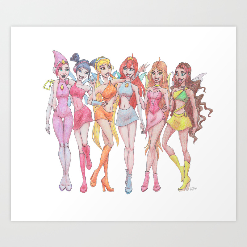 Magic Winx Art Print By Rayrayscribbles Society6