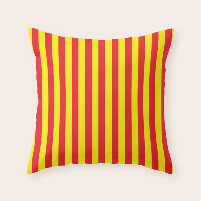 Modern Yellow Orange Stripes - Cool Striped Throw Pillow