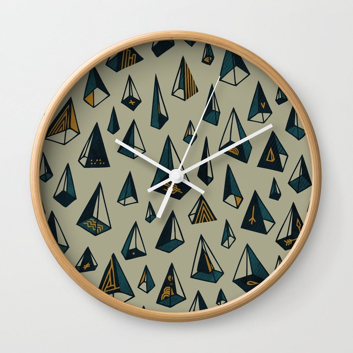 Triangles Are My Favorite Shape Wall Clock by Hector Mansilla Society6