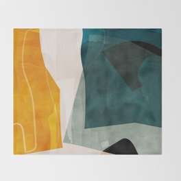 mid century shapes abstract painting 3 Throw Blanket