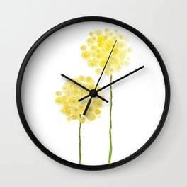 two abstract dandelions watercolor Wall Clock