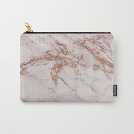 Trendy elegant rose gold glitter gray marble Carry-All Pouch