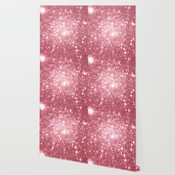 Pink Sparkle Stars Wallpaper By Lilkiddies Society6