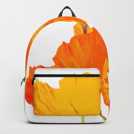 Orange and Yellow Poppies On A White Background #decor #society6 #buyart Backpack