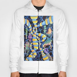Watercolor Artwork Luminescence in Pop Surrealism Contemporary Style Hoody