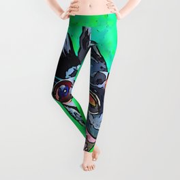Cartoon Style Blackmoor Goldfish With Gaping Mouth Leggings