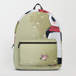 Little Panda with Balloons Illustration Backpack