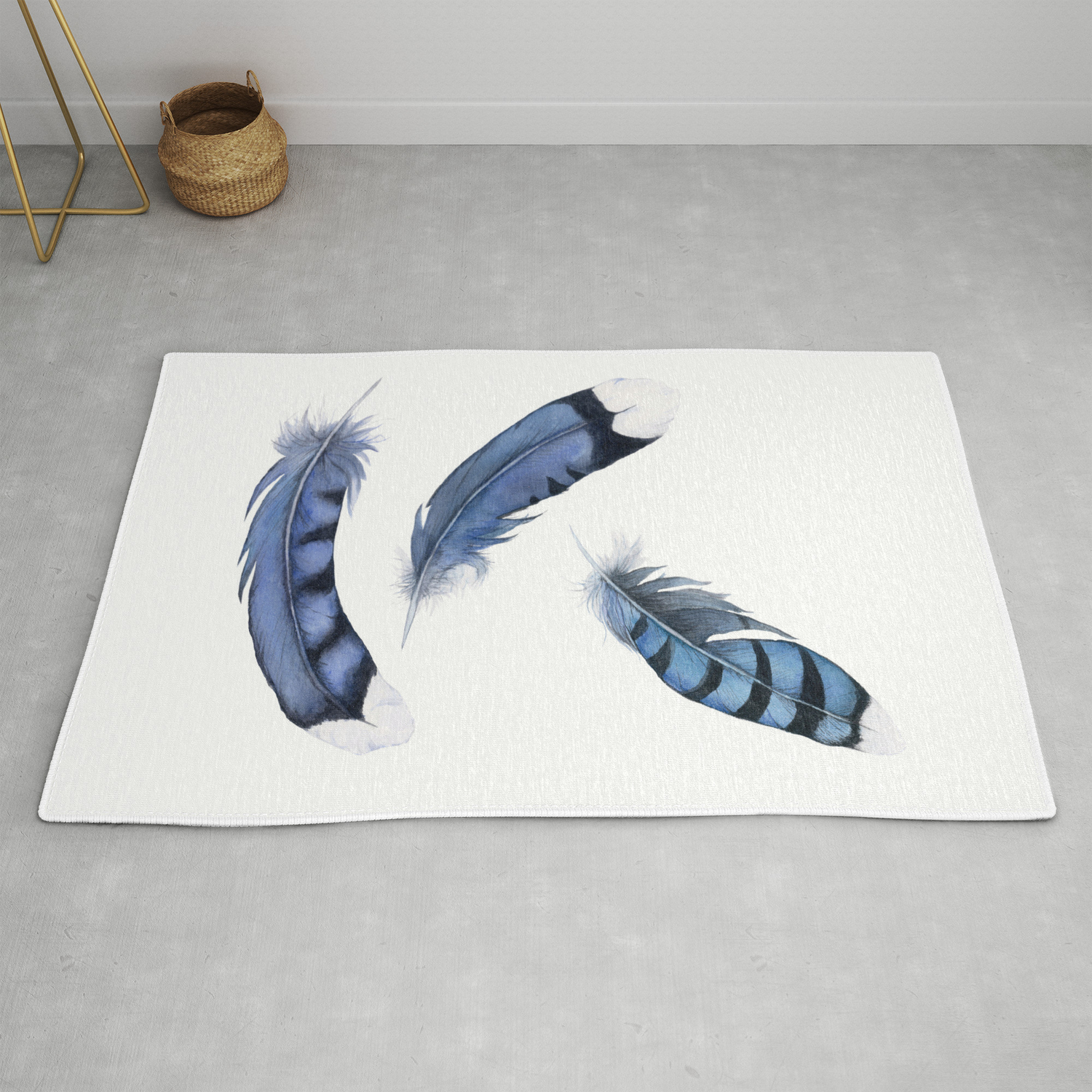 Falling Feather Blue Jay Feather Blue Feather Watercolor Painting By Suisai Genki Rug By Suisaigenki Society6 Falling Feather Blue Jay Feather Blue Feather Watercolor Painting By Suisai Genki Rug By Suisaigenki Society6