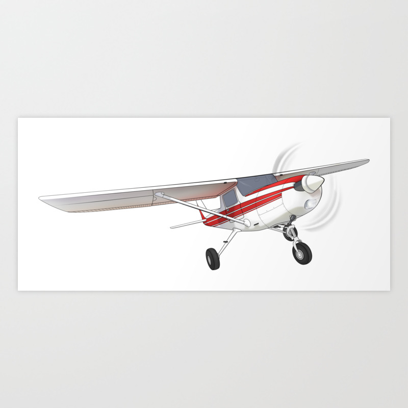 Red Cessna 152 Art Print By Larsjbekker Society6