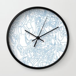 Street MAP Jerusalem // Blue Wall Clock
