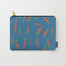 Funny carrot in cartoon style. Summer print illustration for decor.  Carry-All Pouch