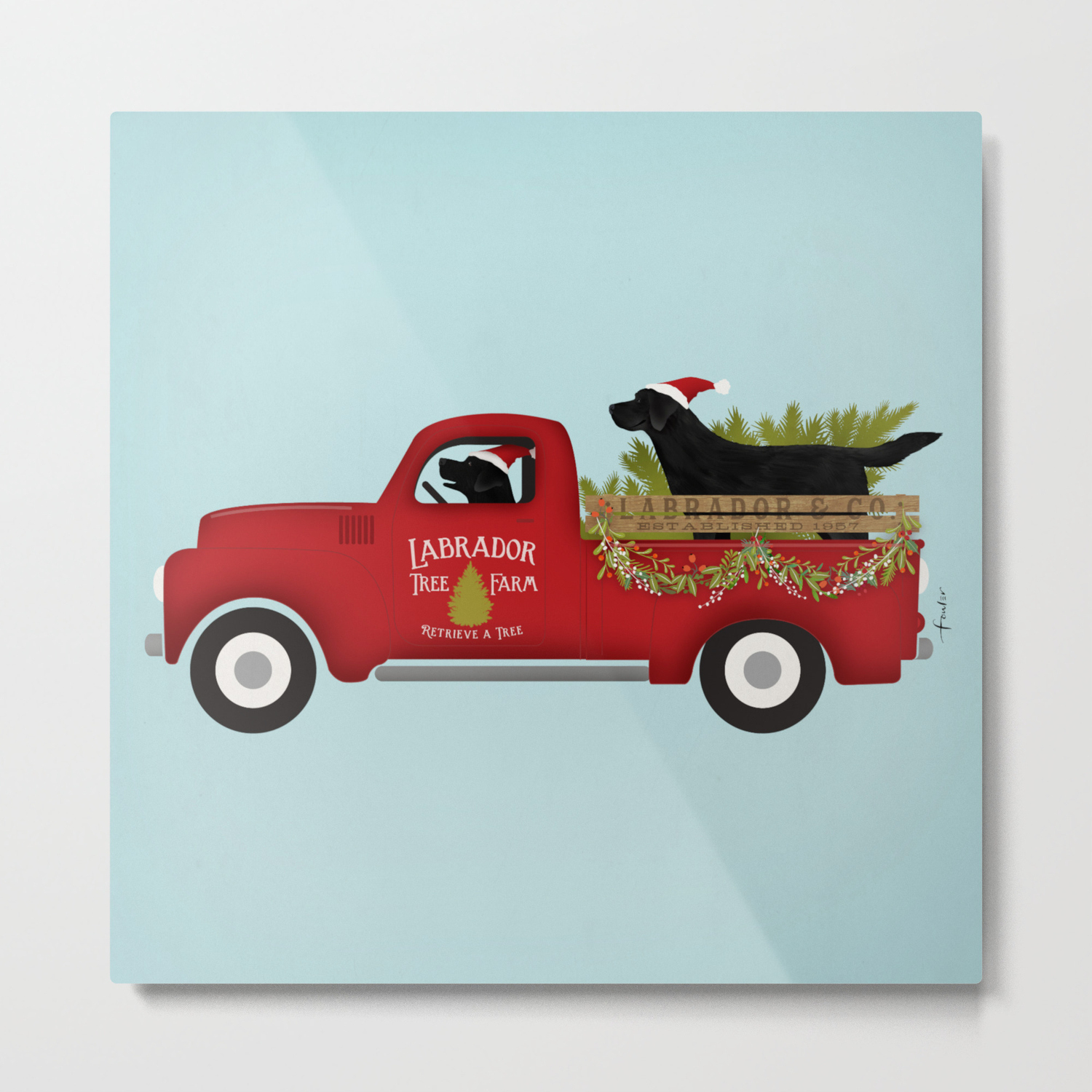 vintage red metal truck