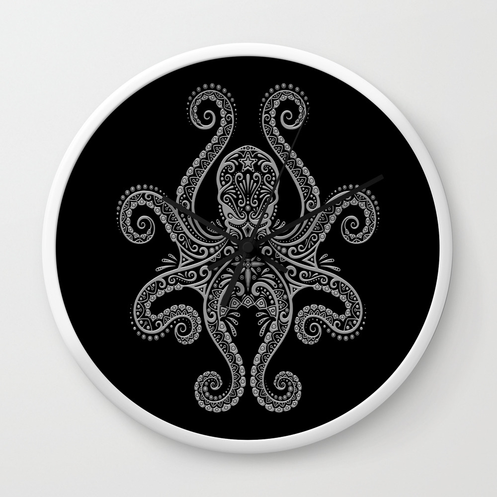 Intricate Dark Octopus Wall Clock By Jeffbartels Society6 Free iphone iphone 4s badass movie hail hydra winter soldier miller sandal dark fantasy octopus iphone wallpaper. intricate dark octopus wall clock by jeffbartels