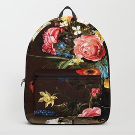 Flower bouquet oil painting work of art Backpack