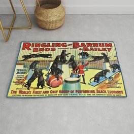 Ringling Bros and Barnum & Bailey Circus Black Leopards Vintage Poster Rug